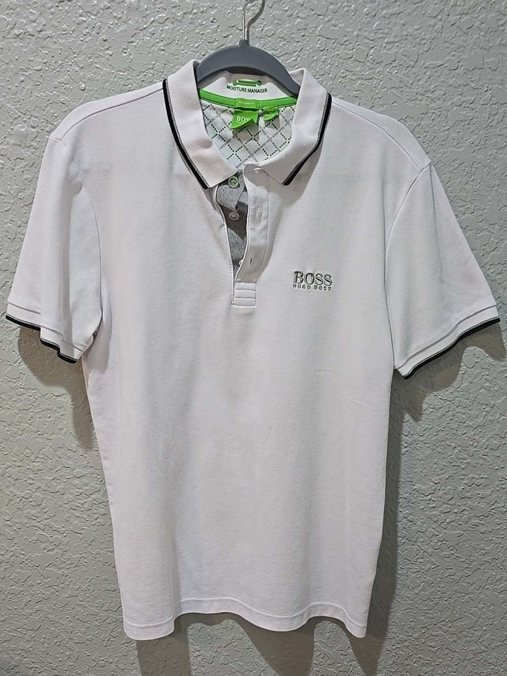 Hugo Boss White Polo with Black Trim